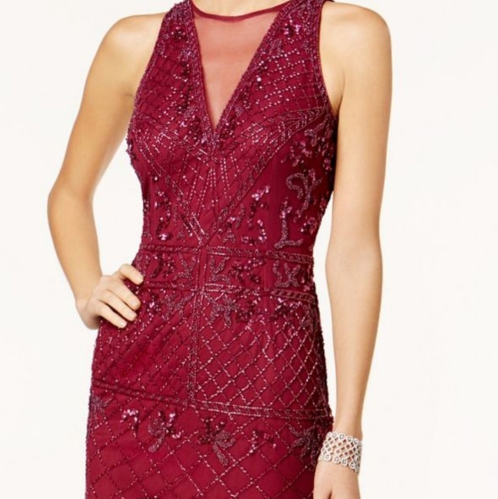 Adrianna Papel Beaded Cocktail  Dress